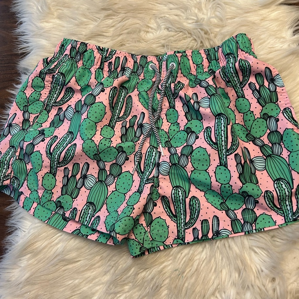 Women’s Cactus Print Shorts - Pink & Green